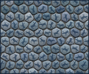 Find 2 different petroglyphs