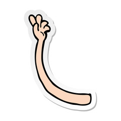 sticker of a cartoon arm gesture