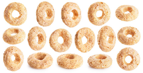 Corn rings isolated on white background.