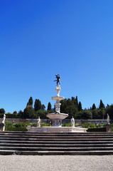 Fototapeta premium Fountain of Hercules and Anteo in the garden of Royal Villa of Castello, Florence, Italy