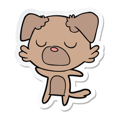 sticker of a cartoon dog