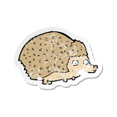 retro distressed sticker of a cartoon hedgehog