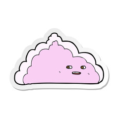 sticker of a cartoon cloud