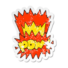 retro distressed sticker of a cartoon pow symbol
