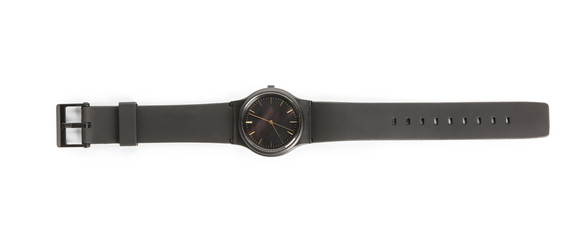 Male wrist watch on white background