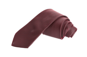 Stylish necktie on white background