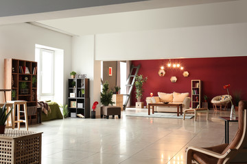 Stylish interior of studio apartment