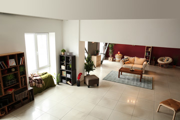 Stylish interior of studio apartment