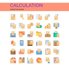 Calculation Icons Set. UI Pixel Perfect Well-crafted Vector Thin Line Icons. The illustrations are a vector.