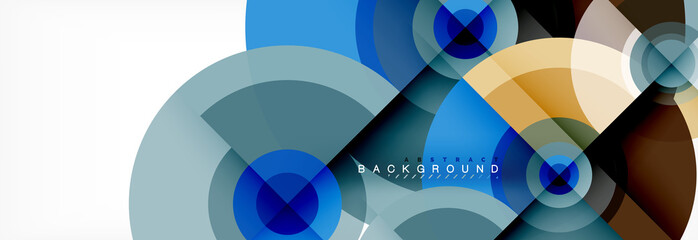 Obraz premium Round circles and triangles abstract background