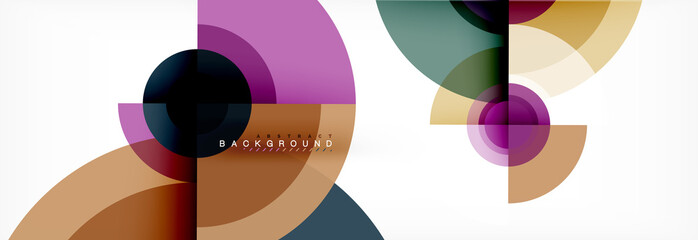 Obraz premium Round circles and triangles abstract background