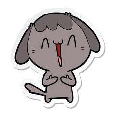 sticker of a cute cartoon dog