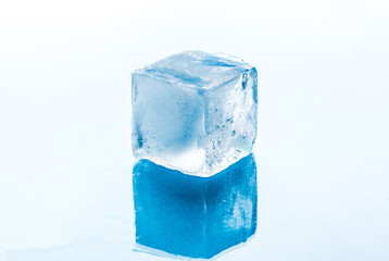 ice cube in front of white background