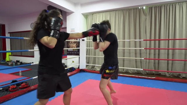 Young fighters sparring