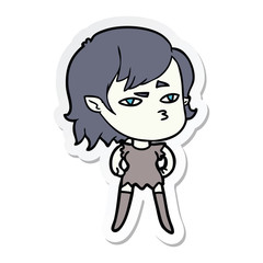 sticker of a cartoon vampire girl