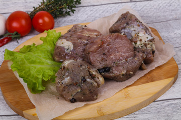 Marinated pork meat ready for coocking