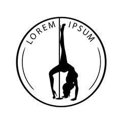 Black and white logo for Dance studio, Pole dance, stripper club