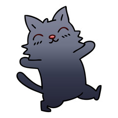 quirky gradient shaded cartoon cat
