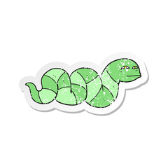 retro distressed sticker of a cartoon snake