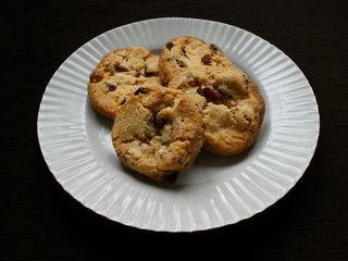 Cranberry cookies on a plate