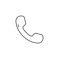 Handset Related Vector Line Icon. Isolated on White Background. Editable Stroke.