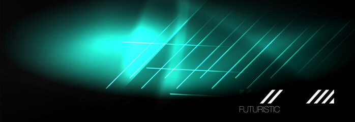 Neon glowing techno lines, hi-tech futuristic abstract background template with lines