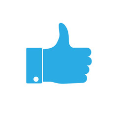 Good, like, thumbs up icon. Vector illustration, flat design.