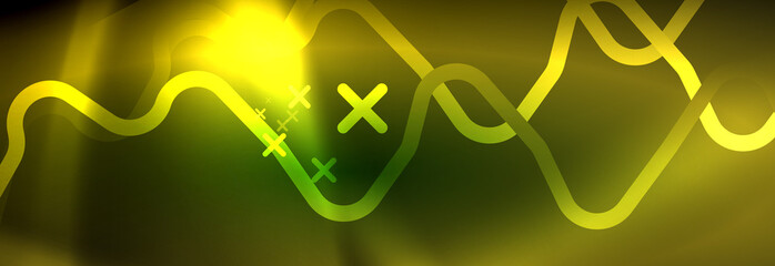 Shiny neon lights background, techno design, modern wallpaper for your project