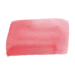 Pink watercolor vector spot, hand drawn watercolor stain smear brush, isolated on white background