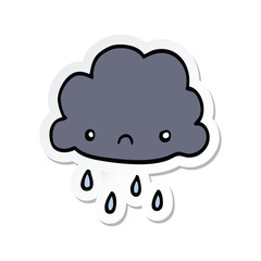 sticker of a cartoon storm cloud