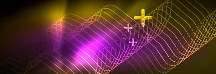 Shiny neon lights background, techno design, modern wallpaper for your project