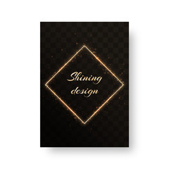 Golden laser frame for congratulations for the New Year and Christmas