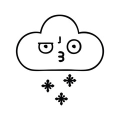Obraz premium line drawing cartoon snow cloud