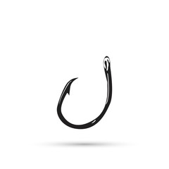 Fishing hook isolated on white vector illustration