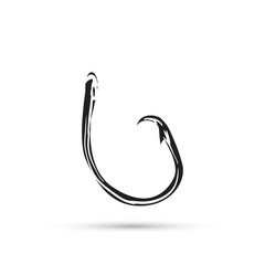 Fishing hook isolated on white vector illustration