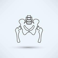 pelvis skeleton silhouette icon