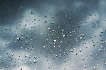 water drops on glass