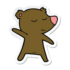 sticker of a happy cartoon bear