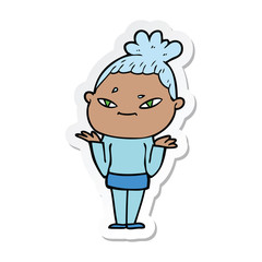 Fototapeta premium sticker of a cartoon woman