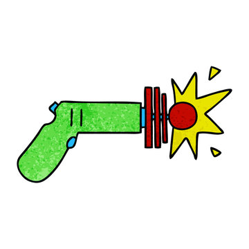 quirky hand drawn cartoon laser gun