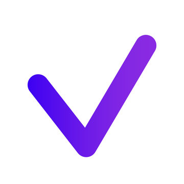 Checkbox icon. Thin Checkmark. Purple gradient