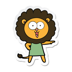 sticker of a happy cartoon lion