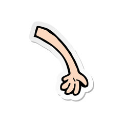 sticker of a cartoon arm