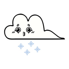 cute cartoon snow cloud