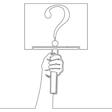 recommend clip art: One line Hand holding question mark concept