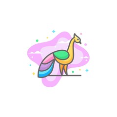 Abstract Peacock color Pastel illustration vector template