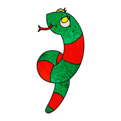 textured cartoon kawaii of a cute snake