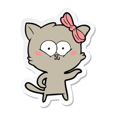 sticker of a cartoon cat