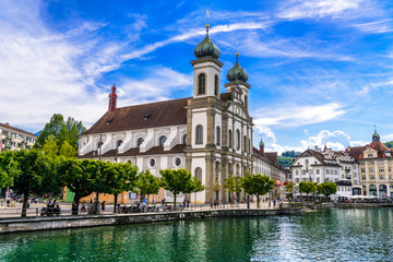 Fototapeta na wymiar Jesuit Church, Jesuitenkirche in Lucerne, Luzern, Switzerland