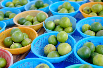 Thai Lime Fruit green Lemon Closeup Photo